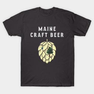 1909 Maine State Flag - Craft Beer Hop Cone T-Shirt